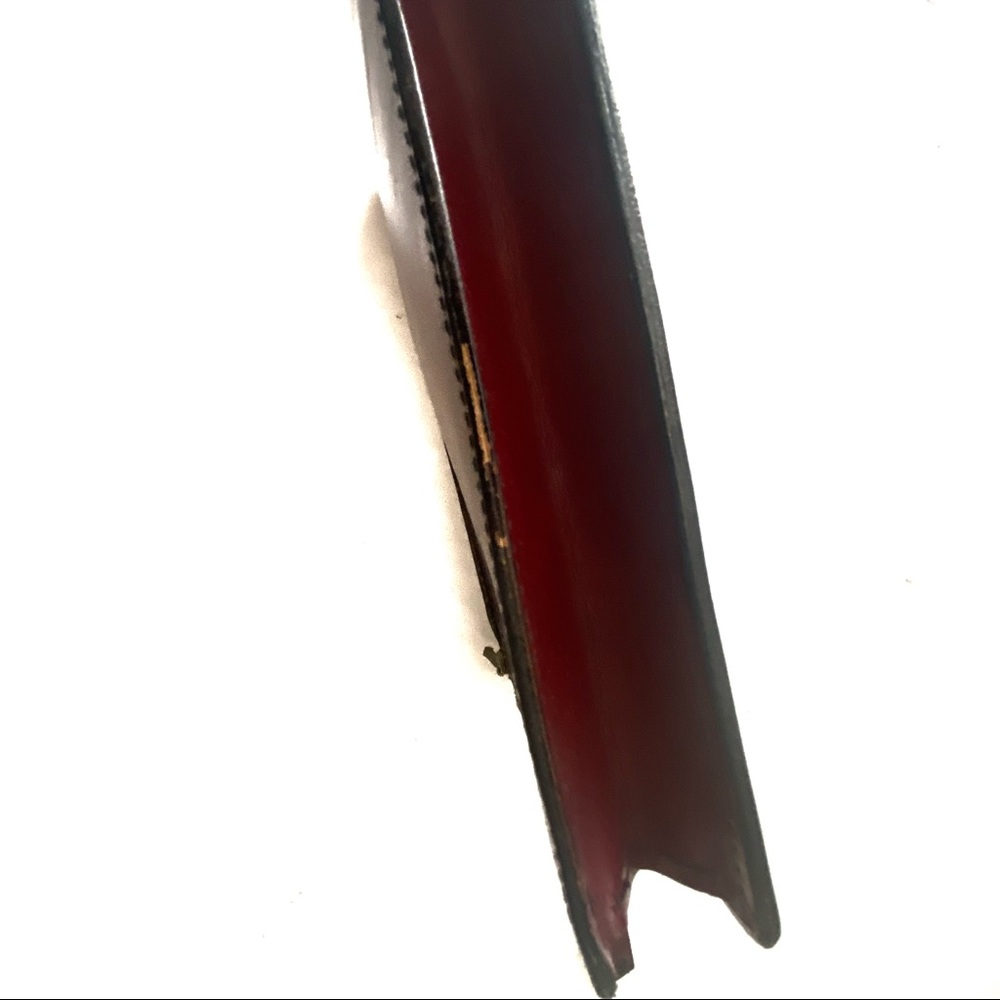 Vintage Sudhaus P.E.C. Leather Pouch Suede-Lined Wristlet Clutch, Burgundy - Picture 6 of 8